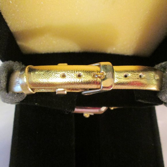 ELIZABETH TAYLOR WHITE DIAMONDS RECTANGLE GOLD WATCH – NWT - Picture 4 of 9